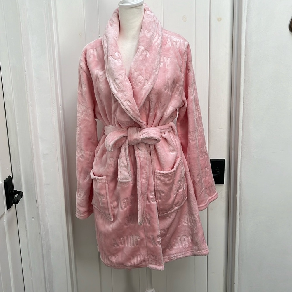 Juicy Couture JC Embossed Plush Robe NWT